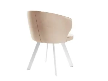 Обеденный стул 249 Поворотный, Микровелюр B03 Beige / опоры белые