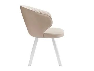 Обеденный стул 249 Поворотный, Микровелюр B03 Beige / опоры белые