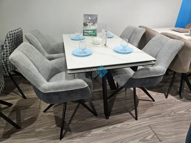 Стол SKM120 Белый мрамор (керамогранит матовый) 4