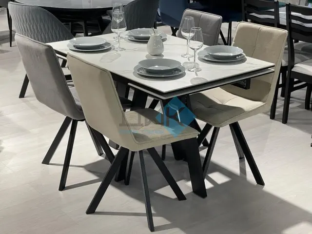 Стол SKM120 Белый мрамор (керамогранит матовый) 5