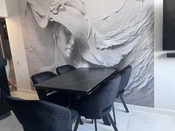 Стол SKM120 Черный мрамор (керамогранит матовый)