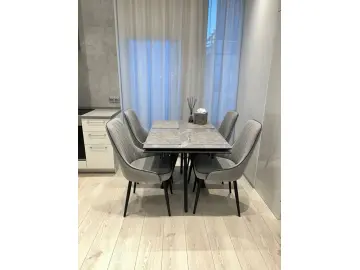 Стол SKM120 Серый мрамор (керамогранит матовый)