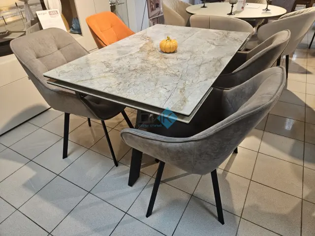 Стол SKM120 Titanium Silver River Polished (керамогранит глянцевый) 3