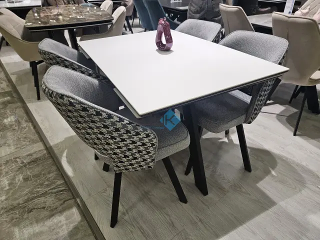 Стол SKM120 Mono white (керамогранит матовый) 4