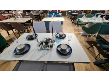 Стол SFE160 Белый мрамор (керамогранит матовый)