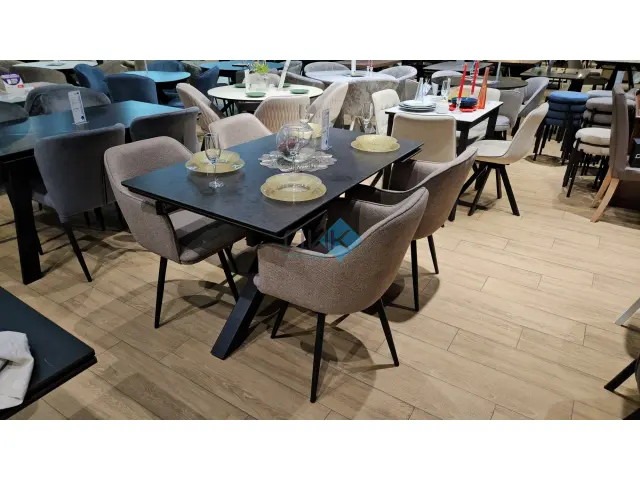 Стол SFE160 мрамор Бронза (керамогранит матовый) 2