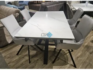 Стол SFE140 Tianshan White (керамогранит полуглянцевый)