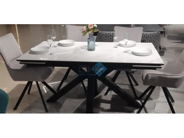 Стол SFE140 Белый мрамор (керамогранит матовый) 4