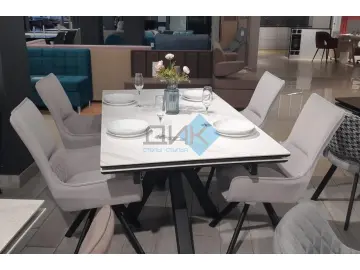 Стол SFE140 Белый мрамор (керамогранит матовый)