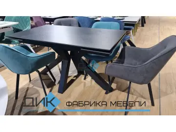 Стол SFE140 Черный мрамор (керамогранит матовый)