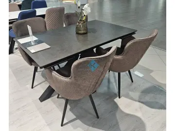 Стол SFE140 мрамор Бронза (керамогранит матовый)