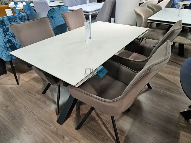 Стол SFE140 Krater Perla (керамогранит бежевый матовый) 2