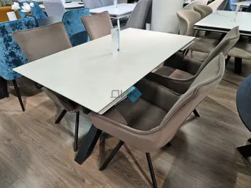 Стол SFE140 Krater Perla (керамогранит бежевый матовый)