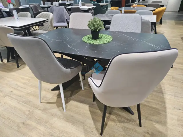 Стол KM160 черный мрамор С45 (керамогранит матовый) 4