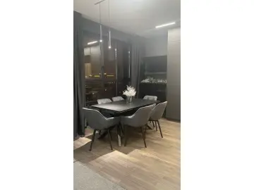 Стол KX160 черный мрамор С45 (керамогранит матовый)