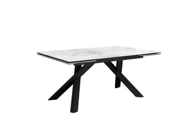 Стол KX160 белый мрамор C39 (керамогранит глянцевый)