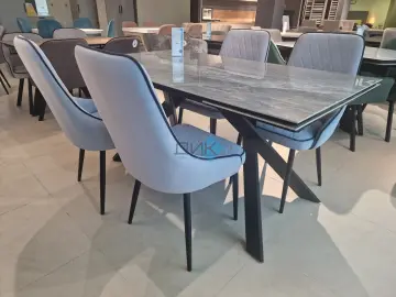 Стол KX160 серый мрамор C31 (керамогранит глянцевый)