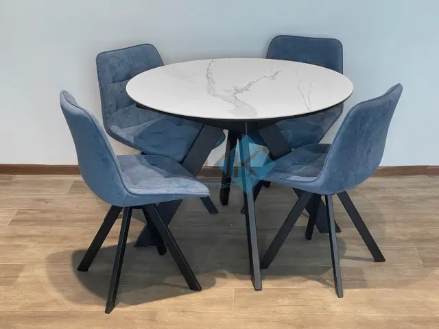 Стол SKC100 Белый мрамор (керамогранит матовый) 3