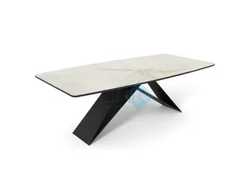 Стол SKY220 Ostra Bianco (керамогранит глянцевый)