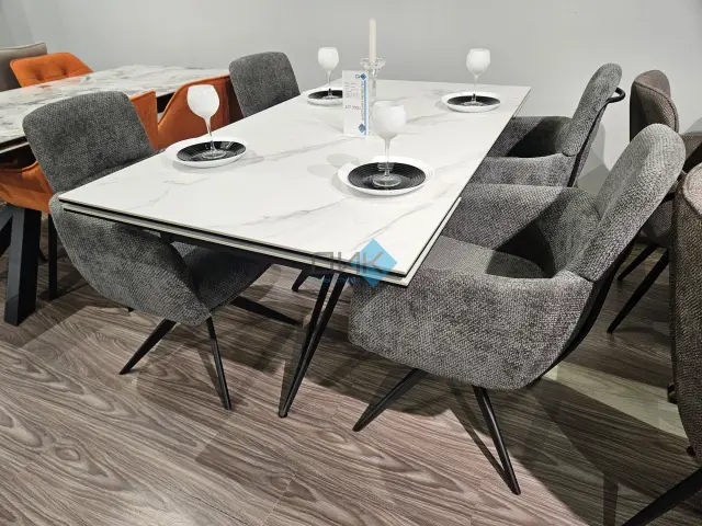 Стол KW160 белый мрамор С41 (керамогранит матовый) 2