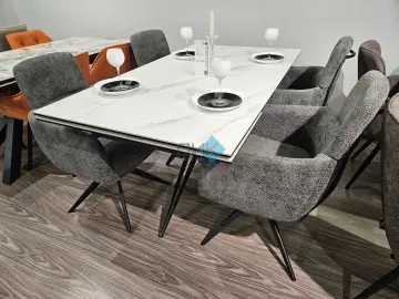 Стол KW160 белый мрамор С41 (керамогранит матовый)