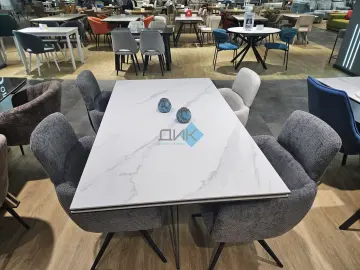 Стол KW160 белый мрамор С41 (керамогранит матовый)