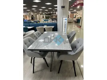 Стол KW160 серый мрамор С31 (керамогранит глянцевый)