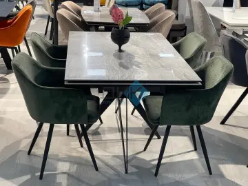 Стол KW160 серый мрамор С31 (керамогранит глянцевый)