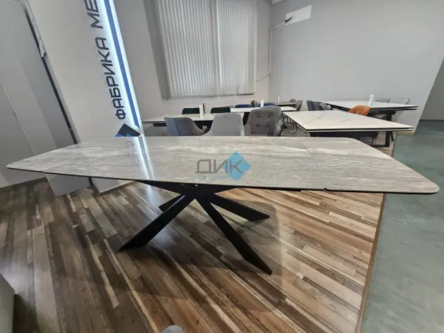 Стол KM160 серый мрамор С31 (керамогранит глянцевый) 3