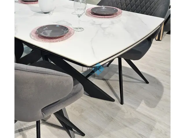 Стол KM160 белый мрамор С41 (керамогранит матовый) 3