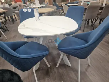 Стол BK100 Белый мрамор (керамогранит матовый)