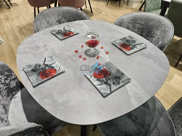 Стол BK100 Серый мрамор (керамогранит матовый) 4