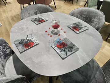 Стол BK100 Серый мрамор (керамогранит матовый)