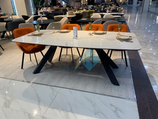 Стол KS220 Cloud (белый глянец C11 )(керамогранит глянцевый) 2