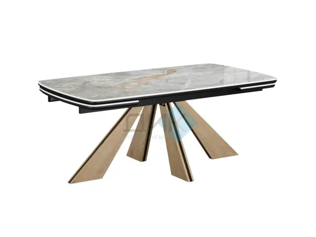 Стол SKP180 Titanium Silver River Polished (керамогранит глянцевый) 1