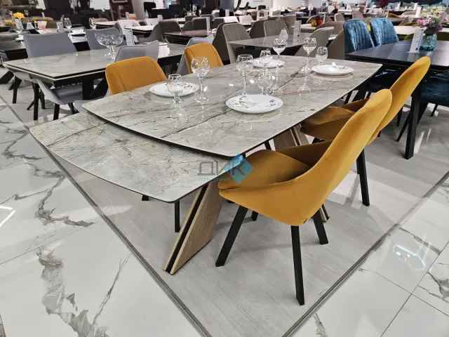 Стол SKP180 Titanium Silver River Polished (керамогранит глянцевый) 3