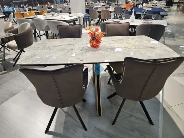 Стол SKP180 Titanium Silver River Polished (керамогранит глянцевый) 4