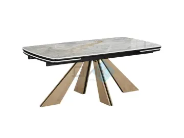 Стол SKP180 Titanium Silver River Polished (керамогранит глянцевый)