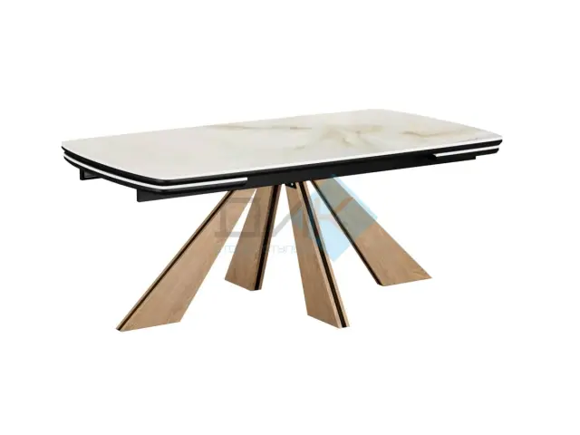 Стол DKP180 Ostra Bianco (мрамор белый) (керамогранит глянцевый) 1