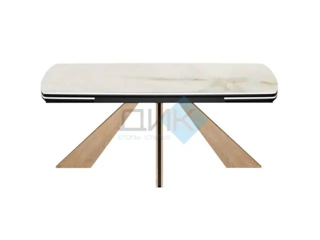 Стол DKP180 Ostra Bianco (мрамор белый) (керамогранит глянцевый) 2