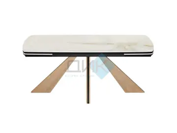 Стол DKP180 Ostra Bianco (мрамор белый) (керамогранит глянцевый)