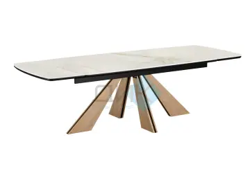 Стол DKP180 Ostra Bianco (мрамор белый) (керамогранит глянцевый)