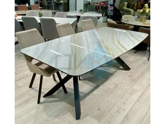 Стол KS220 бежевый мрамор JA687 глянец Jasmin (керамогранит глянцевый) 1