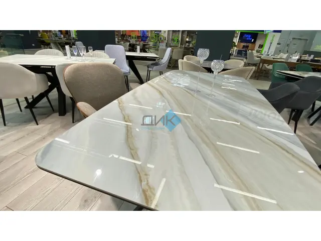 Стол KS220 бежевый мрамор JA687 глянец Jasmin (керамогранит глянцевый) 2