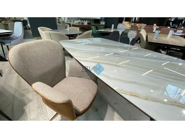 Стол KS220 бежевый мрамор JA687 глянец Jasmin (керамогранит глянцевый) 3