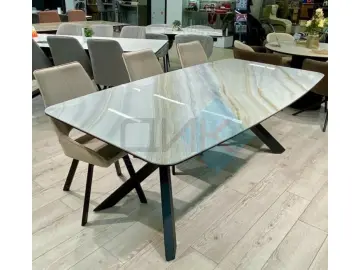 Стол KS220 бежевый мрамор JA687 глянец Jasmin (керамогранит глянцевый)