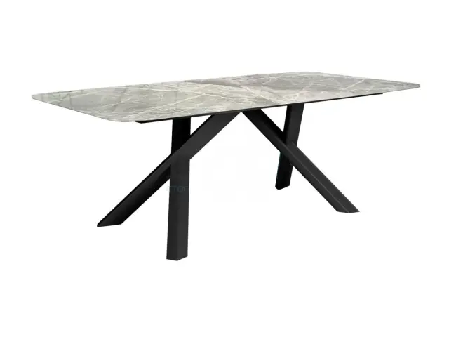 Стол KS220 серый мрамор С20 (керамогранит глянцевый) 1