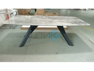Стол KS220 серый мрамор С20 (керамогранит глянцевый)