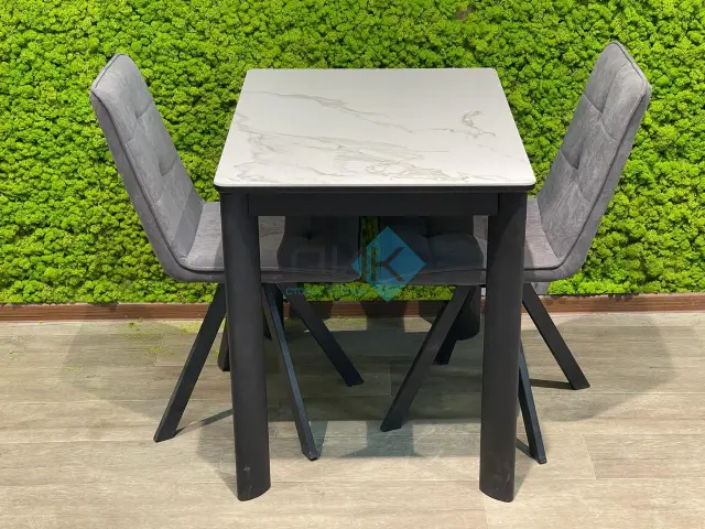 Стол LK90 Белый мрамор (керамогранит матовый) 5