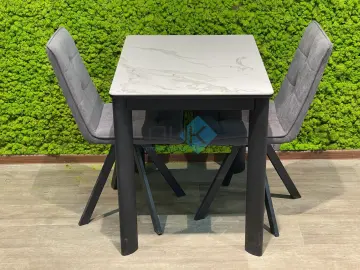 Стол LK90 Белый мрамор (керамогранит матовый)